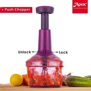 APEX Vegetable Hand Press Chopper With Stainless Steel Blade (750ml)