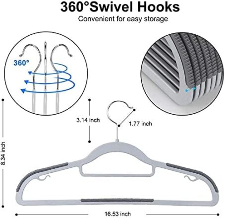 Plastic Heavy Duty Clothes Hanger With Rubber grip (Pack of 10ps) - Image 5