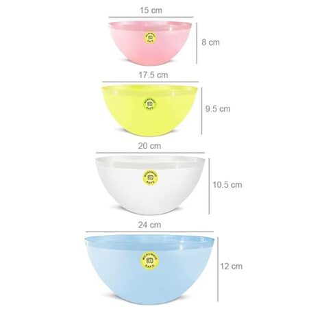 Enrich Plastic Microwave Safe Plastic Frosty Mixing Bowl Multi Color (Pack Of 1Pcs) - Image 3