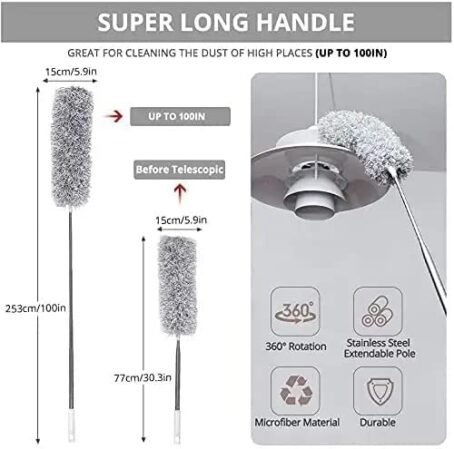 Stainless Steel Long Handle Ceiling Duster - Image 5