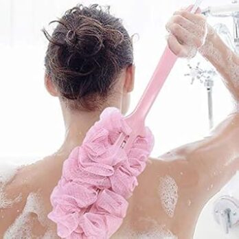 Loofah Back Scrubber for Shower, Long Handle Bath Sponge Shower Brush (Pack Of 1Pcs)