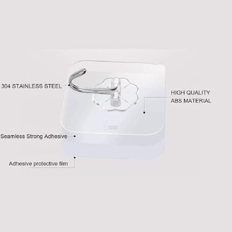 Transparent Wall Hook Heavy Duty (Pkt of 6ps) - Image 3