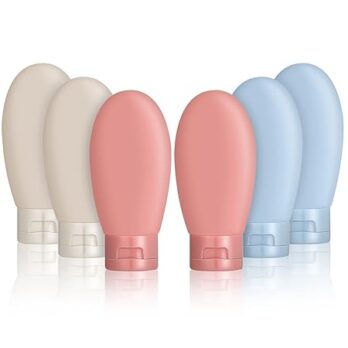 Silicon Travel Bottles Leak Proof, Refillable & Squeezable (Pack Of 3pcs) Multicolor In Pkt