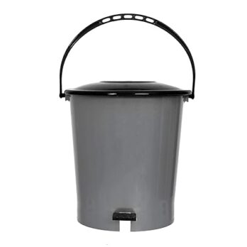 ELNA Plastic Dustbin With Handle For Office, Kitchen, Bathroom (Pack Of 1 Ps) Grey