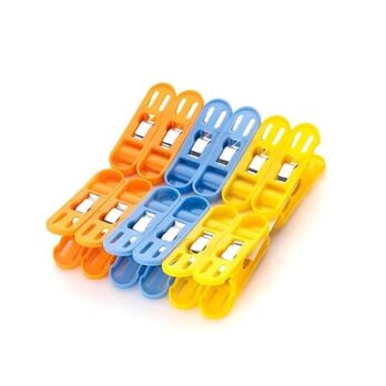 SAHYOG PLASTIC Plastic Rajwadi Cloth Clips For Cloth Drying Multicolor (Pkt Of 12Ps)