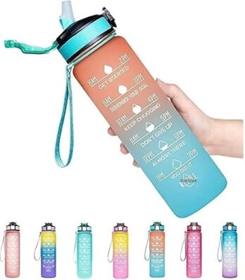 Silicone Cap Water Bottle 1lit (Multi Colour)