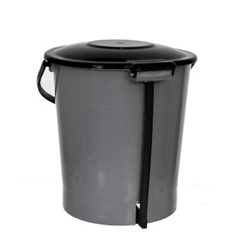 ELNA Plastic Dustbin With Handle For Office, Kitchen, Bathroom (Pack Of 1 Ps) Grey