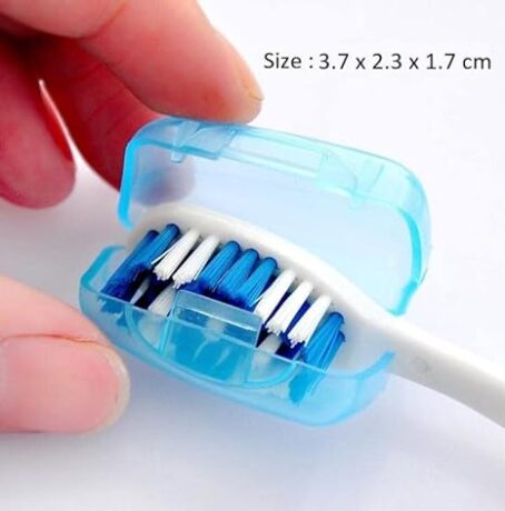 Antibacterial Plastic Toothbrush Top Head Protector Clip On Caps Multicolor (Pack Of 5Ps) - Image 3