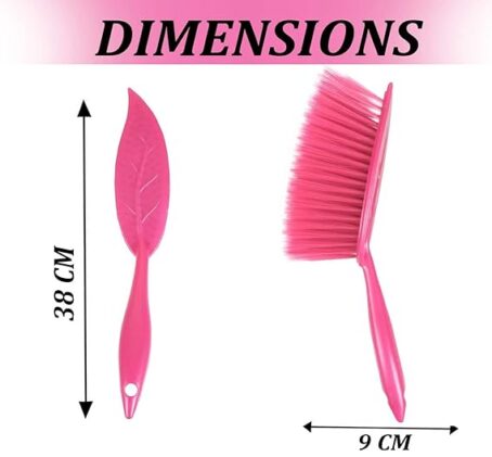 Plastic Soft Bristle Leaf Design Cleaning Brush for Home Carpet (Pack Of 1Pcs ) Multicolor - Image 3