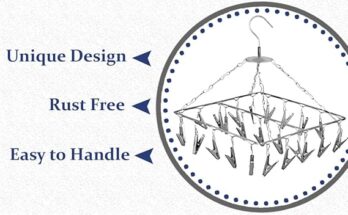 Stainless Steel Cloth Drying Hanger With 25 Clips – Square