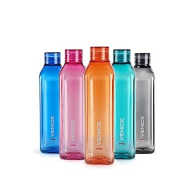 CELLO Venice Plastic Water Bottle 1000Ml Unbreakable and Hygienic (Pack Of 1Pcs)