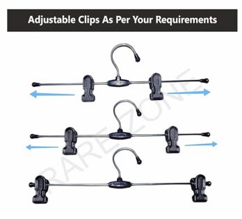 Sanjar Plastic Clip Hanger With Plastic Clips (Pack of 12pcs)