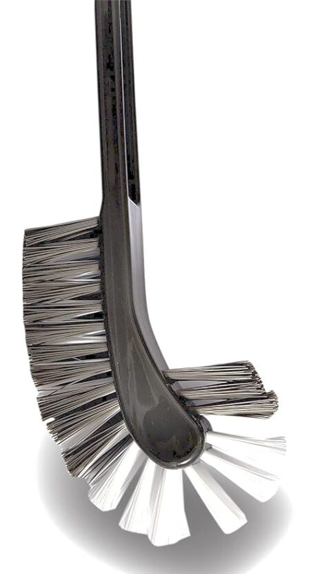 Plastic Double Sided Flexible Toilet Brush In Hockey Design For Western And Indian Toilet Cleaning, Grey Colour, (Pack of 1Ps) - Image 5