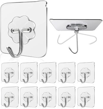 Transparent Wall Hook Heavy Duty (Pkt of 6ps)