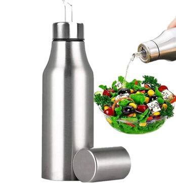 Stainless Steel Leakproof Oil Dispenser 1000Ml  for Kitchen, Stainless Steel Oil Container with Lid (Pack Of 1Pcs)