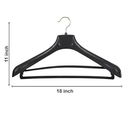 Unique Design Plastic Coat Hanger Black with Locking Bar for Clothes Wardrobe, Coat, Sarees, Pants,Clothes Locking Bar Hanger - Image 6