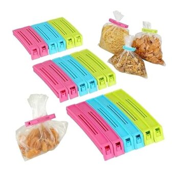 Plastic Food Snack Bag Pouch Clips (Pkt Of 6ps) Multicolor