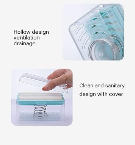 Plastic 2-In-1 Portable Laundry Rolling Soap Box Dispenser With Rubber Roller Foaming Soap Saver - Image 6