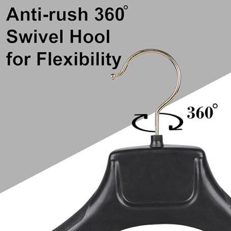 Unique Design Plastic Coat Hanger Black with Locking Bar for Clothes Wardrobe, Coat, Sarees, Pants,Clothes Locking Bar Hanger - Image 5