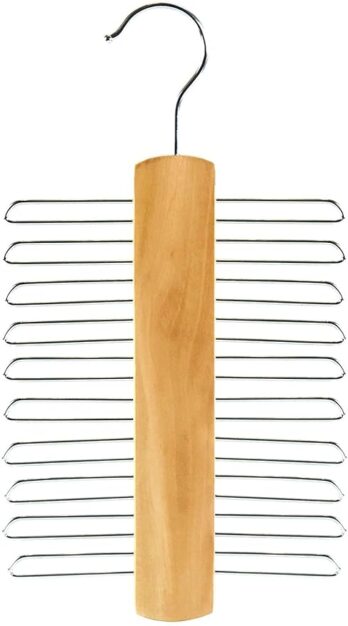 Wooden 20 Bar Tie Rack hanger