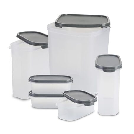 KOLORR Modular Plastic Containers Dry Food Organizer | Air Tight Grocery Jar/Container | Transparent Grey (Pack Of 1Pcs) - Image 2