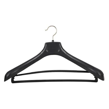 Unique Design Plastic Coat Hanger Black with Locking Bar for Clothes Wardrobe, Coat, Sarees, Pants,Clothes Locking Bar Hanger - Image 7