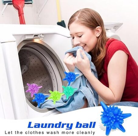 Silicon Washing Machine Cloth Wash Ball (Tangle) Multicolor (Pkt Of 4Pcs) - Image 4