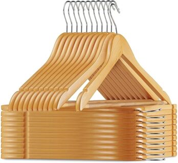 Wooden Hanger With Plastic Sleeve (Pack of 6ps)