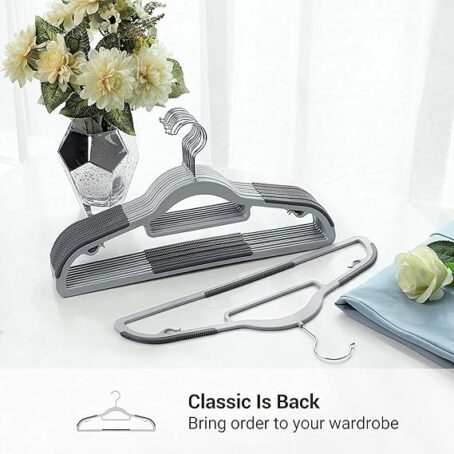 Plastic Heavy Duty Clothes Hanger With Rubber grip (Pack of 10ps)