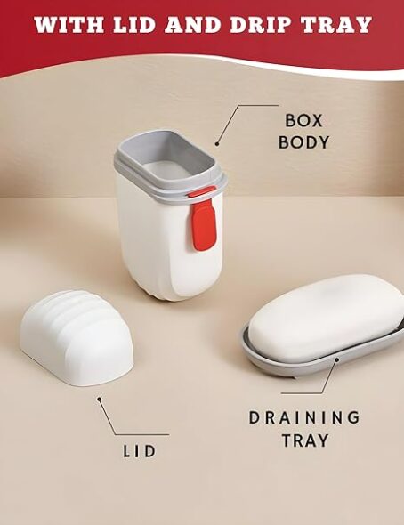 Traveling Soap Case  Compact and Durable Plastic Travel Soap Box (Pack Of 1Ps) White - Image 4