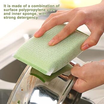 Kitchen Active Mesh Scrubber Pad | Foam Sponge | Scratch Proof Scrubber with Stain Splitter Net | Multicolor (Pack of 3)