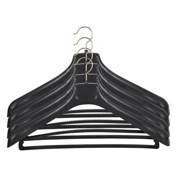 Unique Design Plastic Coat Hanger Black with Locking Bar for Clothes Wardrobe, Coat, Sarees, Pants,Clothes Locking Bar Hanger