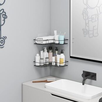Metal Bathroom Organizer With Heavy Duty Sticker (without drill)