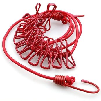 Elastic Hanging Rope for Cloth Drying with 12 Clips