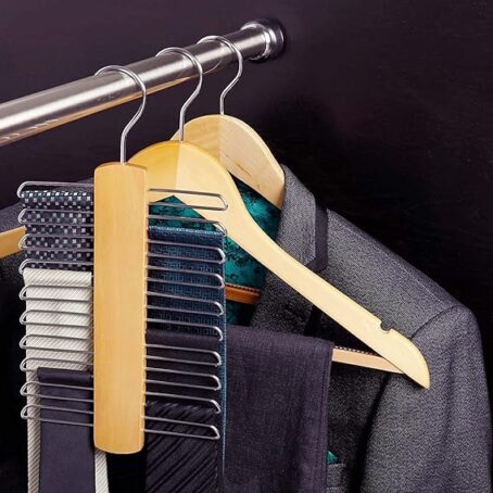 Wooden 20 Bar Tie Rack hanger - Image 5