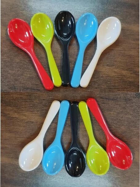 Plastic Masala Spoon for Small Containers, Multipurpose Spoon for Dispensing Tea, Coffee, Sugar, Condiments & Spices (Multicolor, Set of 10)