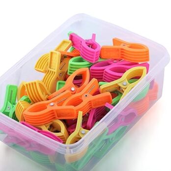 SAHYOG Rainbow Heavy Duty Cloth Hanging Clips (Peg) for Cloth Drying Multicolor (Pkt Of 12Ps)