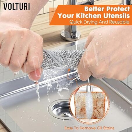 Steel Scrubber for Utensils Cleaning (Pack of 10ps) - Image 3