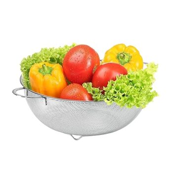 Multipurpose Stainless Steel Collander for Washing Fruits, Vegetables Filter Easily in The Kitchen Bowl