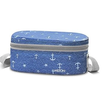 MILTON Corporate Lunch Box, 2 Round Inner Stainless Steel Round Containers 280ml Each and 1 Stainless Steel Oval, 500ml with Insulated Bag