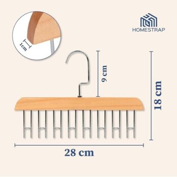 Wooden Multipurpose Hanger With 8Hooks