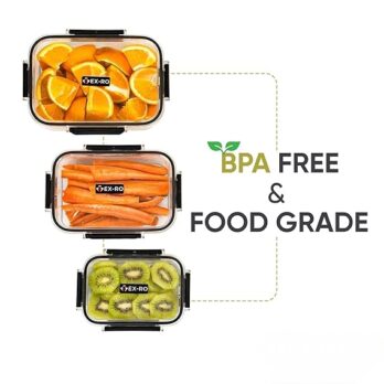 Plastic Feel Fresh Air Tight Refrigerator Storage Containers And Kitchen Storage Box (Pack Of 1Pcs) Black