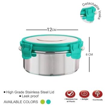 Stainless Steel Insulated Airtight Leak-Proof Lunch Box With 1 Extra Clip (Pack Of 1Pcs)