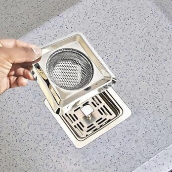 Square Stainless Steel Strainer For Kitchen Sink & Batroom Sink ( Pack Of 1Pcs)