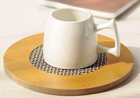 Wooden Anti Hot Heat Resistant Pot Holder Round Shape, Car Dashboard Anti Slip Resistant Pad Dining Table Mat, Wooden Coaster Place Mat, Pot Holder Bamboo 17cm (Pack Of 1Pcs) - Image 5