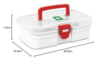 MILTON First Aid Box, Plastic Rectangular Medicine Box, Small Storage with Handle, Emergency Indoor Outdoor Medical Utility Cabinet Organizer, Transparent, Portable & Lockable Container - Image 7