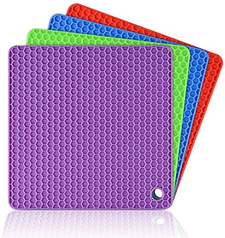 Multi-Purpose Silicone Trivet Mats Square Pot Holder Hot Pot Mats Hot Pad Jar Opener Spoon Rest Heat Resistant Non-Slip Durable Flexible Dishwasher Safe For Home Use Multicolor (Pack Of 1Pcs) - Image 2