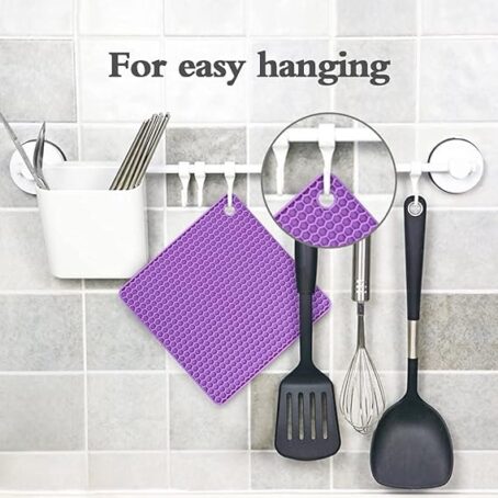 Multi-Purpose Silicone Trivet Mats Square Pot Holder Hot Pot Mats Hot Pad Jar Opener Spoon Rest Heat Resistant Non-Slip Durable Flexible Dishwasher Safe For Home Use Multicolor (Pack Of 1Pcs) - Image 4
