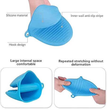 Silicone Pinch Grip Mitten Oven Mitt Gripper Grip Kitchen Potholder Utensil Tool -  Set Of2 Pcs - Image 5