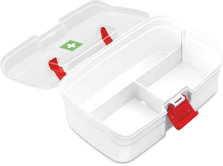 MILTON First Aid Box, Plastic Rectangular Medicine Box, Small Storage with Handle, Emergency Indoor Outdoor Medical Utility Cabinet Organizer, Transparent, Portable & Lockable Container - Image 4